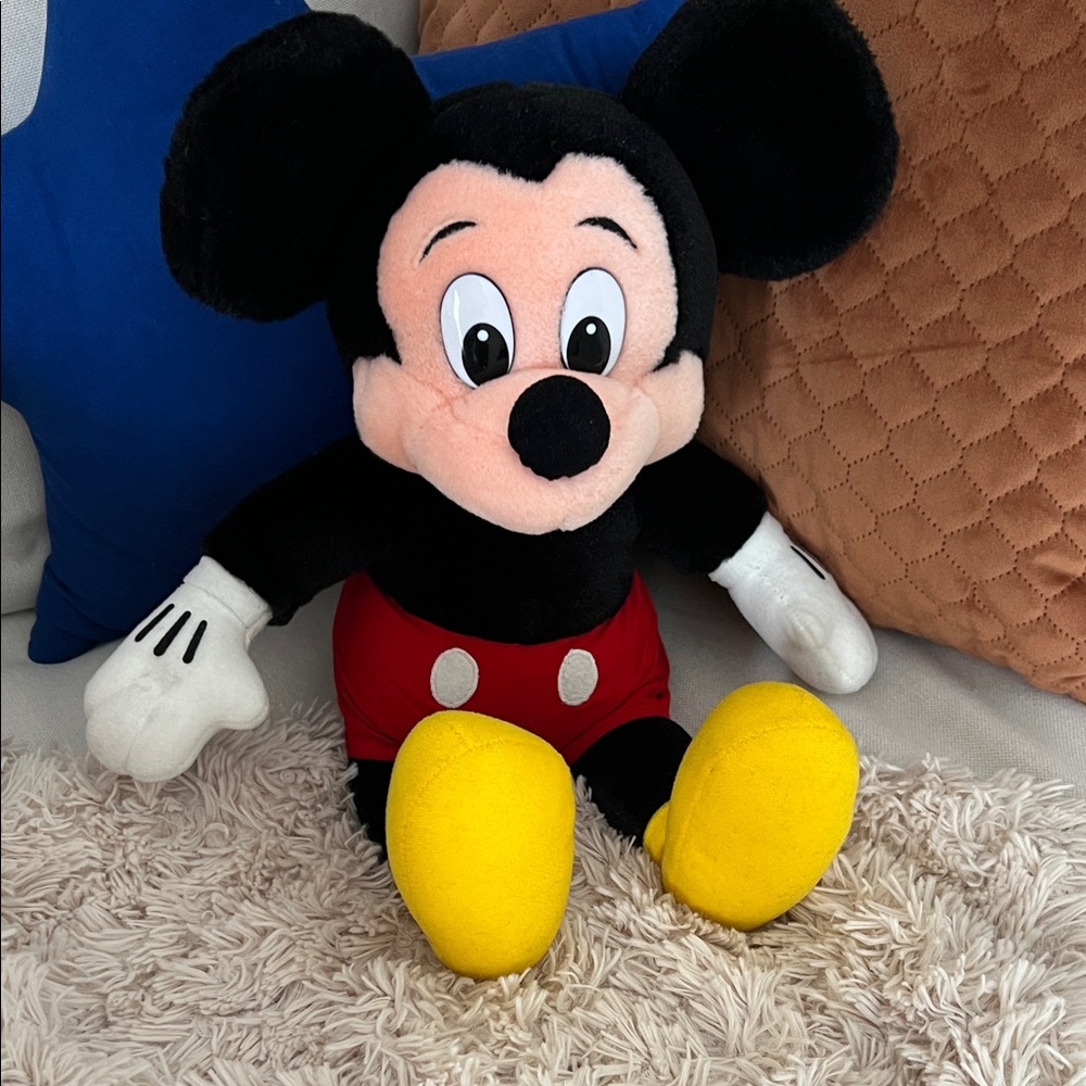 Vintage Walt Disney World/Disneyland Plush Mickey Mouse Stuffed Toy 1980s EUC